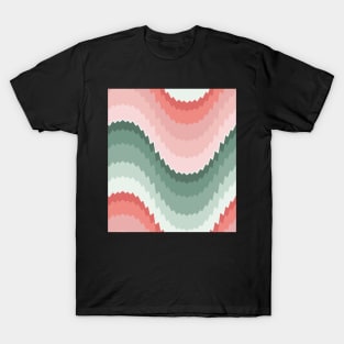 Bargello waves pattern pink and green T-Shirt